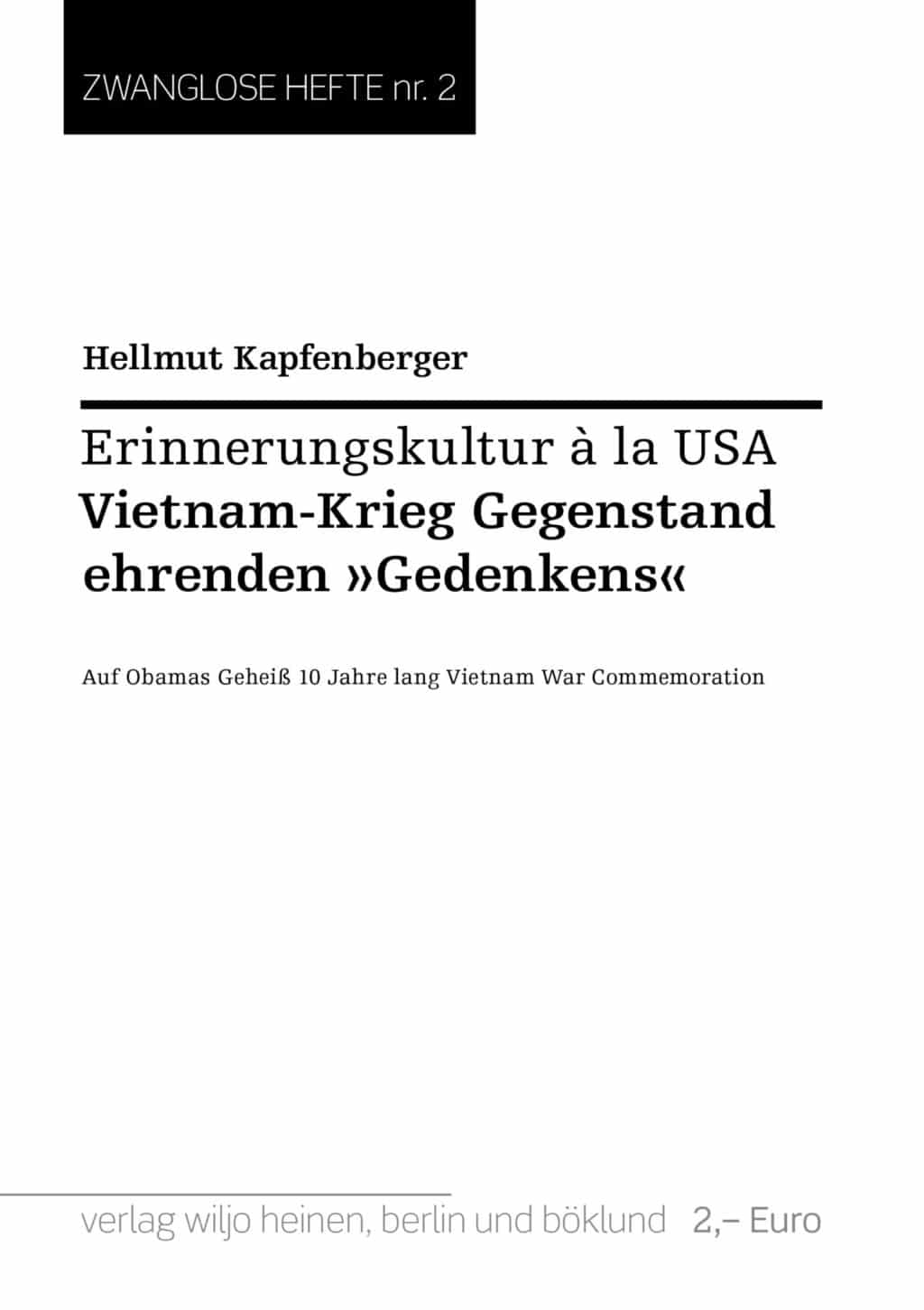 Titel: »Erinnerungskultur à la USA«