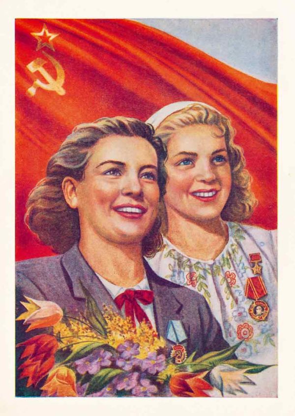 Postkarte »Sowjetfrauen«